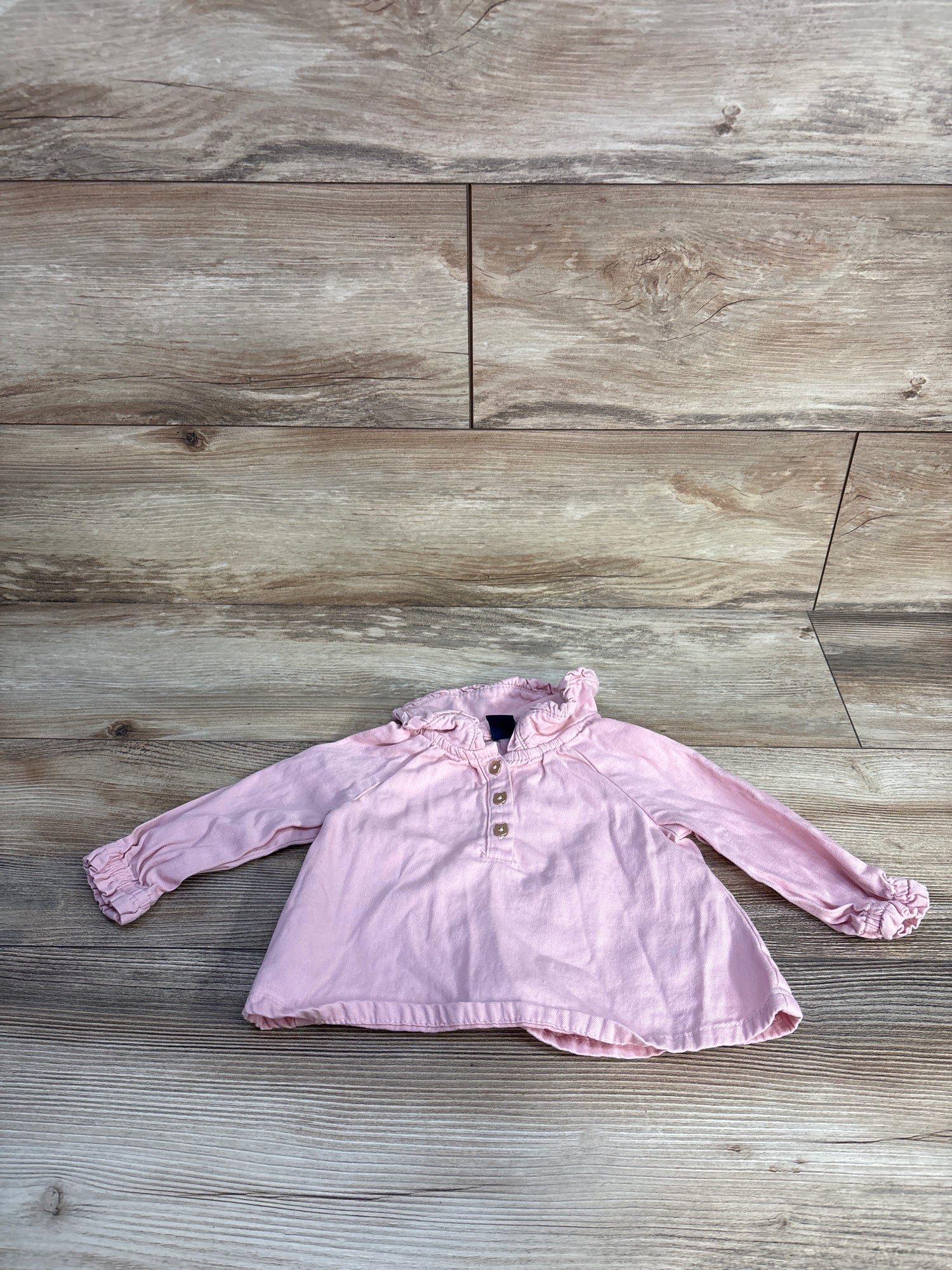 Baby Gap Denim Henley Top Pink sz 6-12m