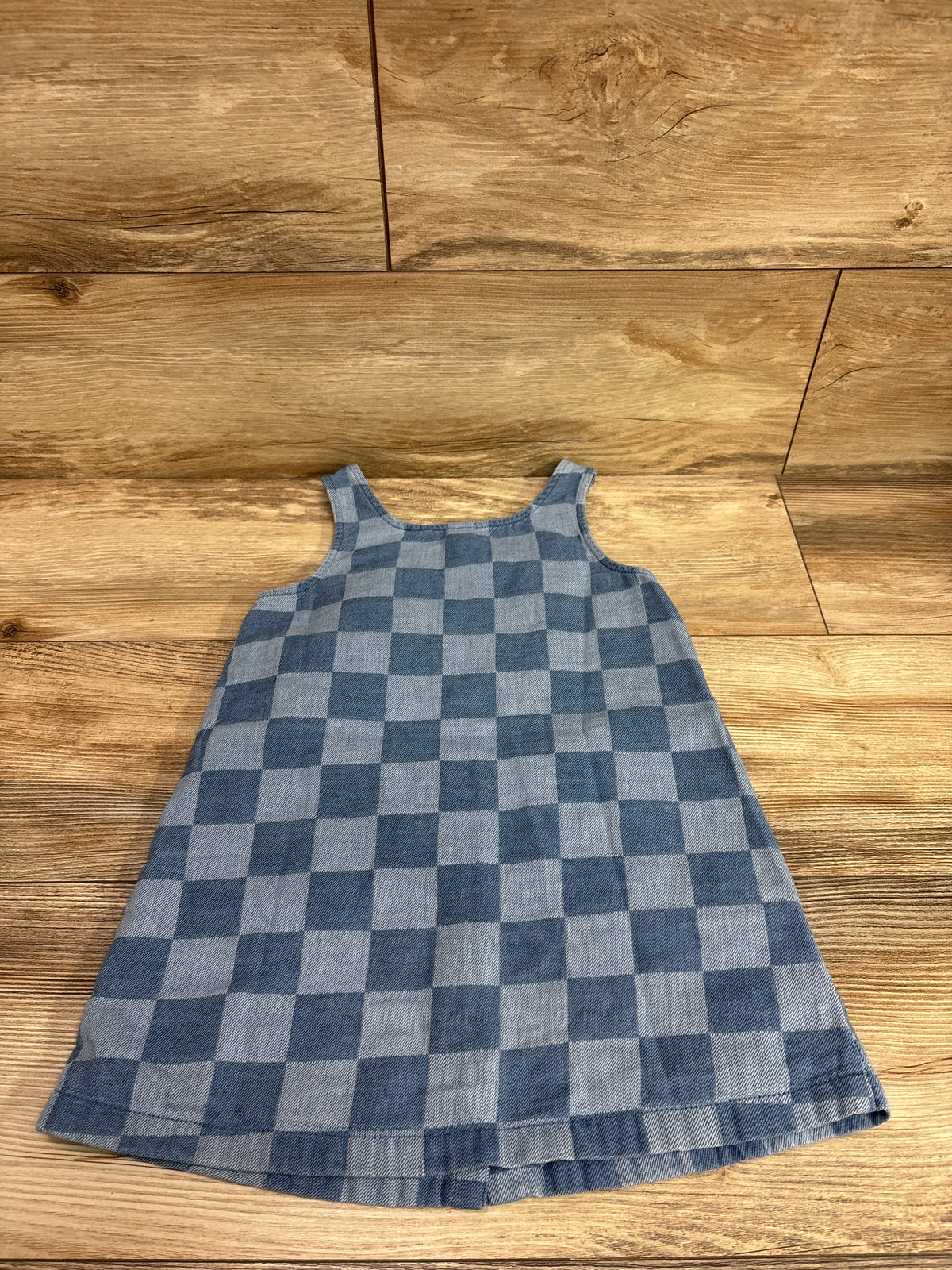 Old Navy Chambray Checkered Dress Blue sz 3T