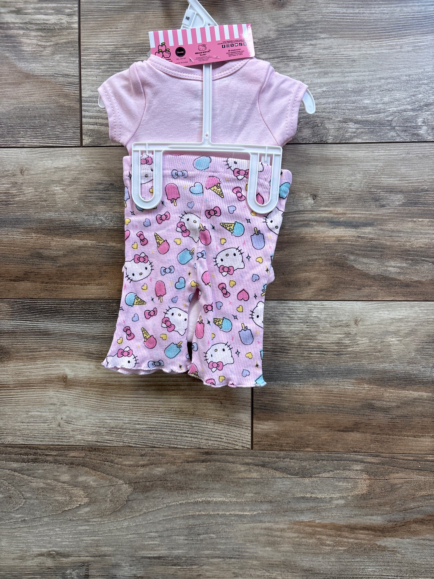 NEW Hello Kitty 3pc Bodysuit, Pants, & Headband Set Pink sz Newborn