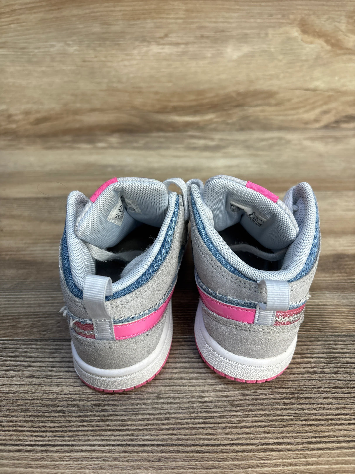 Air Jordan 1 Mid SE TD 'Denim Sequin' Sneakers sz 10c