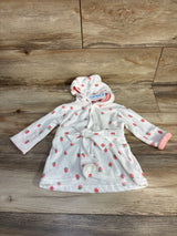 Just One You Strawberry Print Bath Robe White sz 0-9m