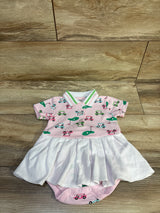 Baby Essentials Golf Cart Polo Bodysuit Dress Pink sz 12m