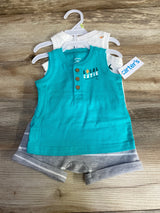 NEW Carter's 3pc Henley Top & Shorts Set White sz 3m