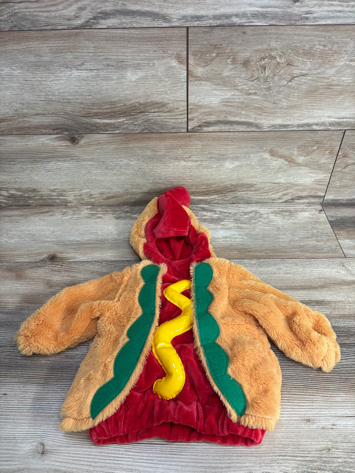 Hyde & Eek Plush Hooded Hotdog Costume Orange sz 0-6m
