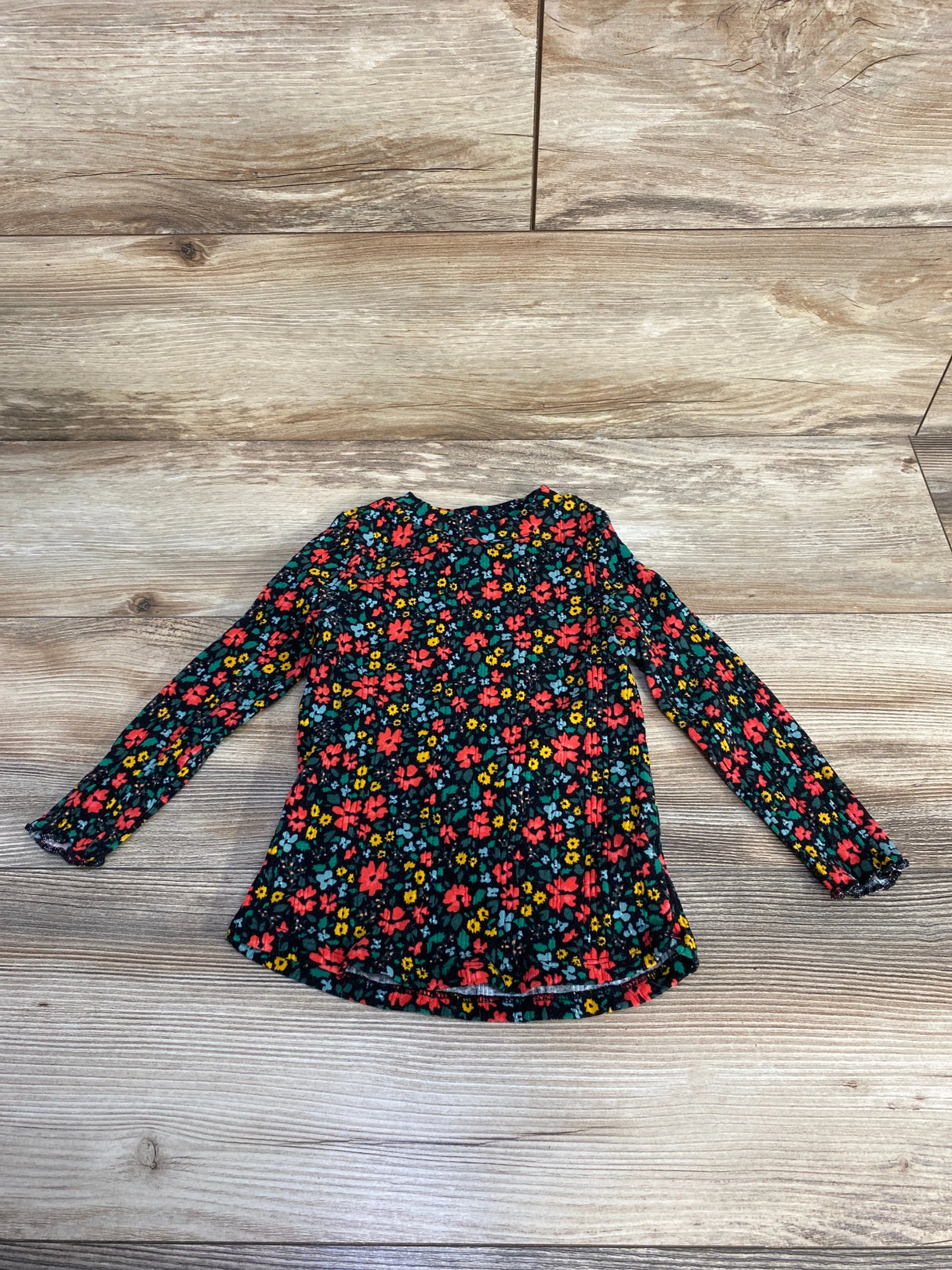 Cat & Jack Floral Long Sleeve Shirt Black sz 2T