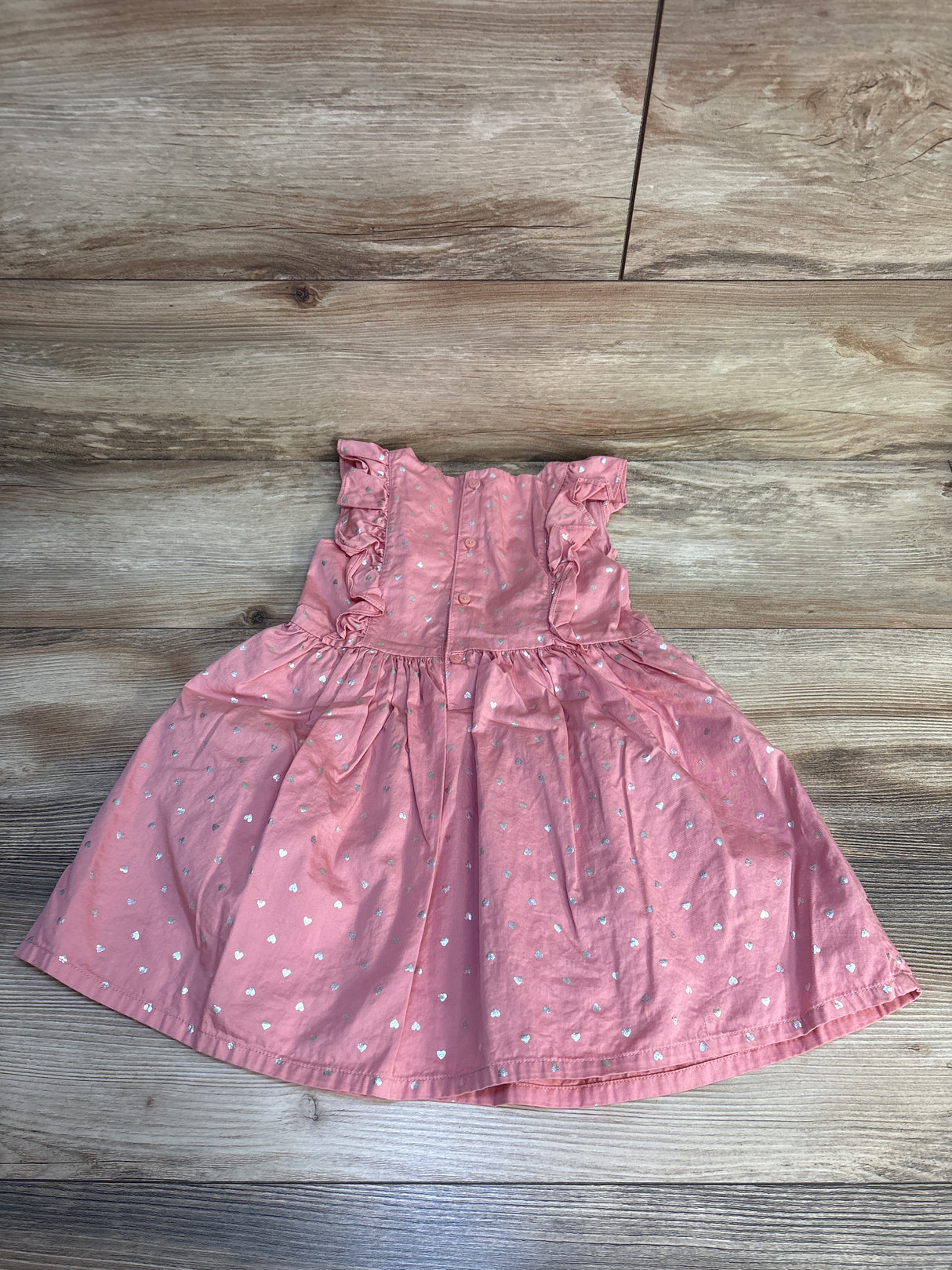 Simple Joys Heart Print Sleeveless Dress Pink sz 3T