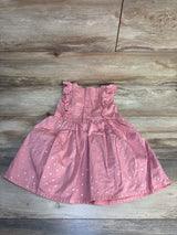 Simple Joys Heart Print Sleeveless Dress Pink sz 3T