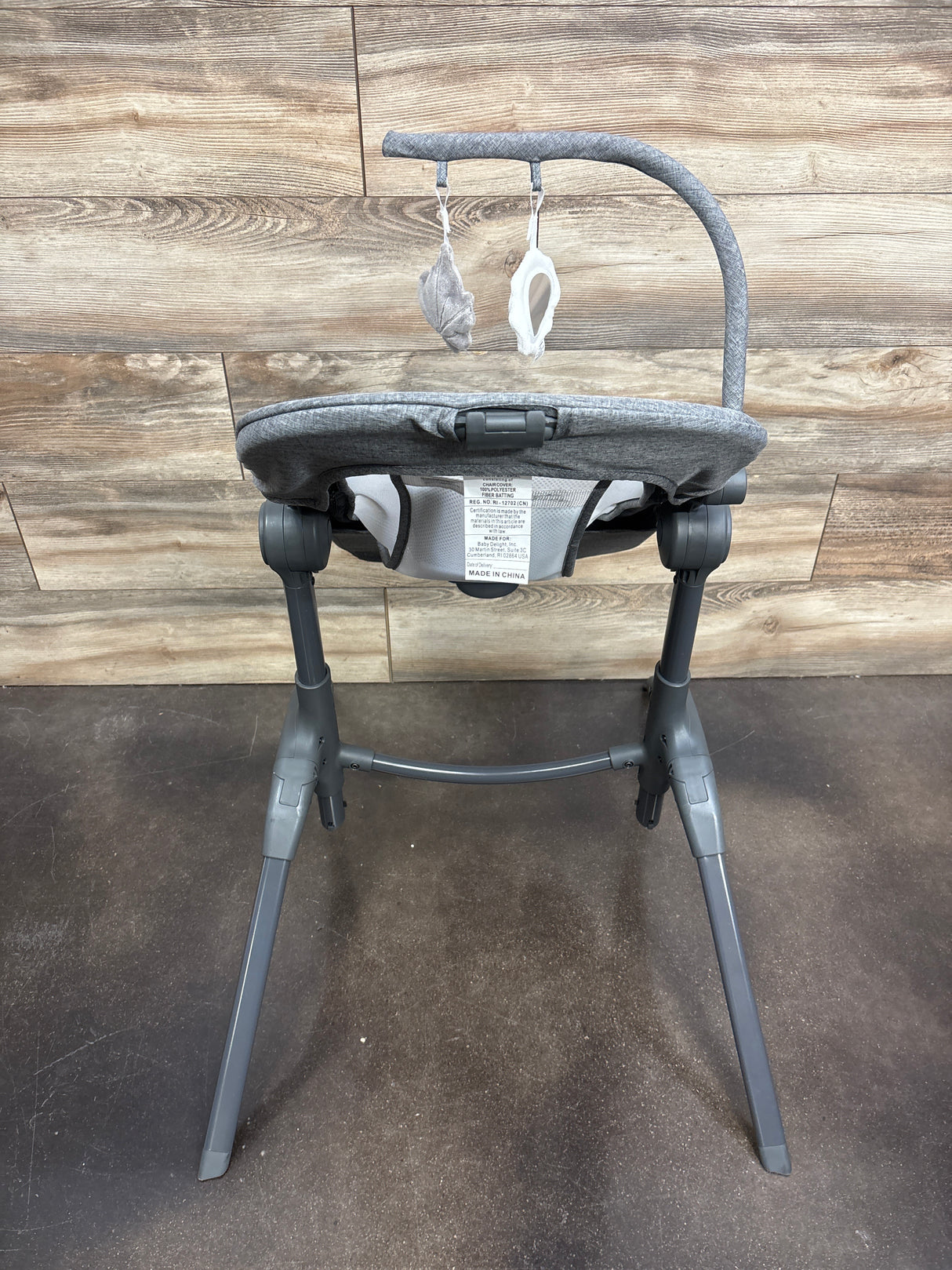 NEW Baby Delight Bloom Soothing Adjustable Lounger in Charcoal