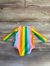 Old Navy 1pc Striped Front Zip Rashguard Swimsuit Pink sz 0-3m - Me n Mommy To Be