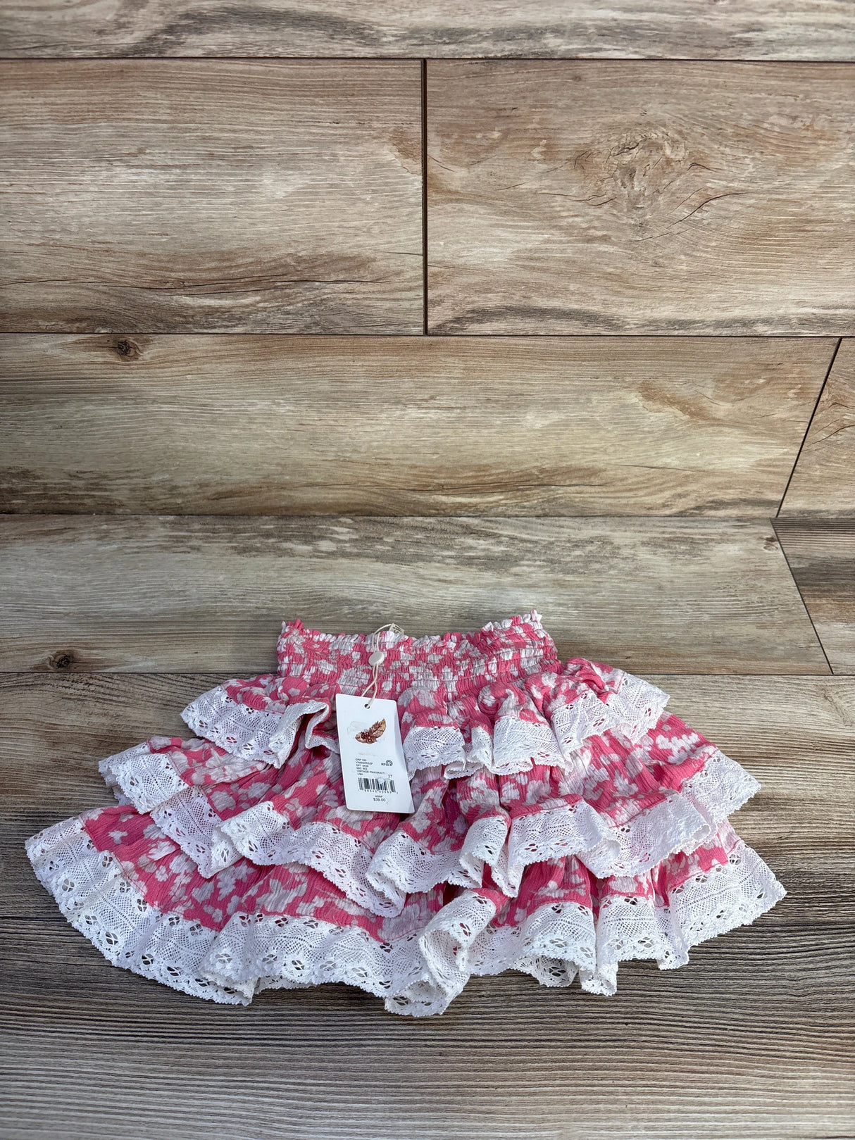 NEW C & V Girls Layered Skirt Pink sz 2T