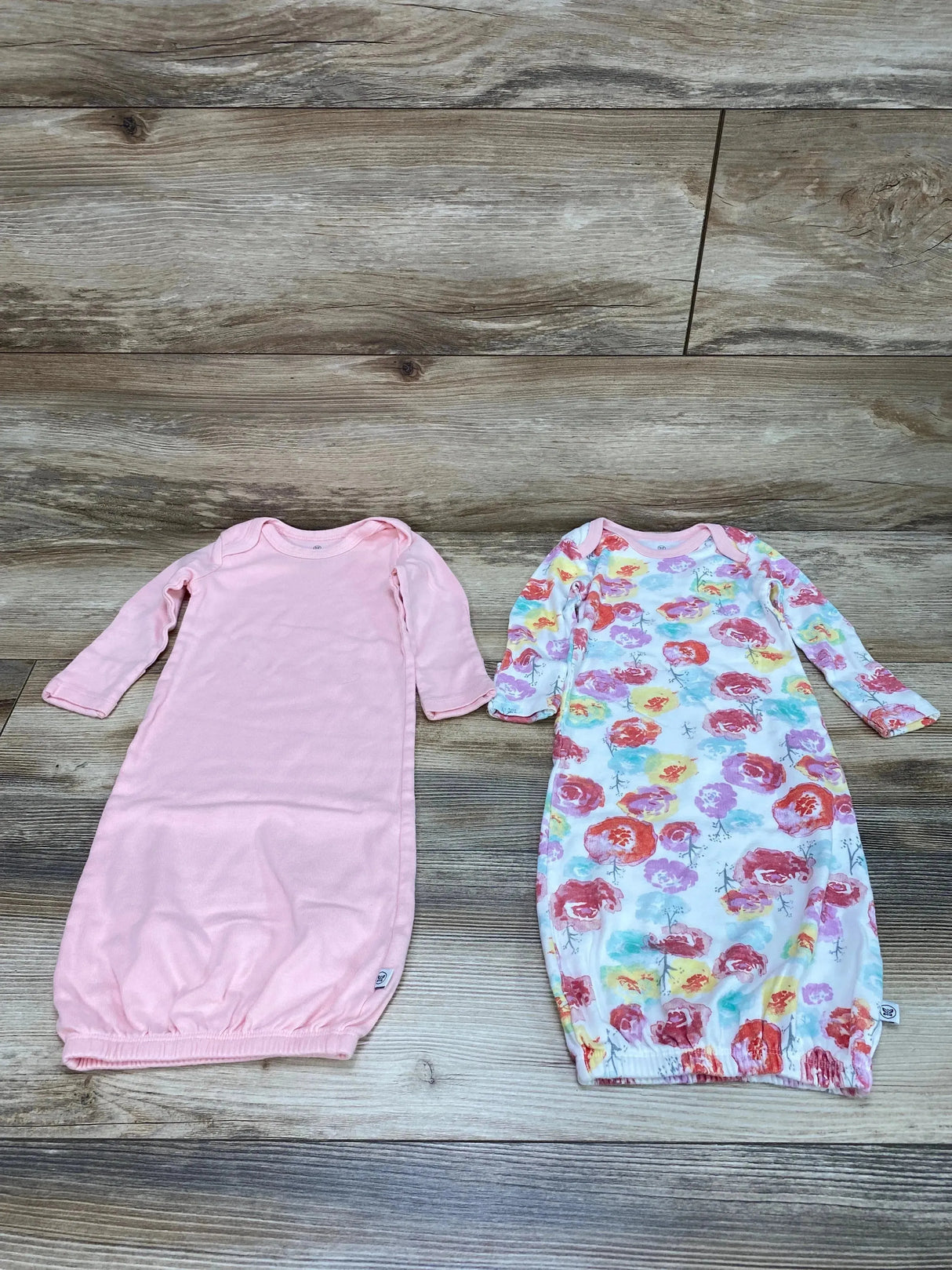 Honest Baby 2pk Gowns Pink/White sz 0-6m