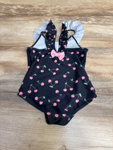 Cherry Print Swimsuit Black sz 18-24m