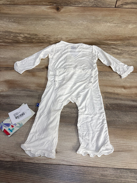 NEW KicKee Pants Basic Ruffle Coverall White sz 6-9m - Me n Mommy To Be