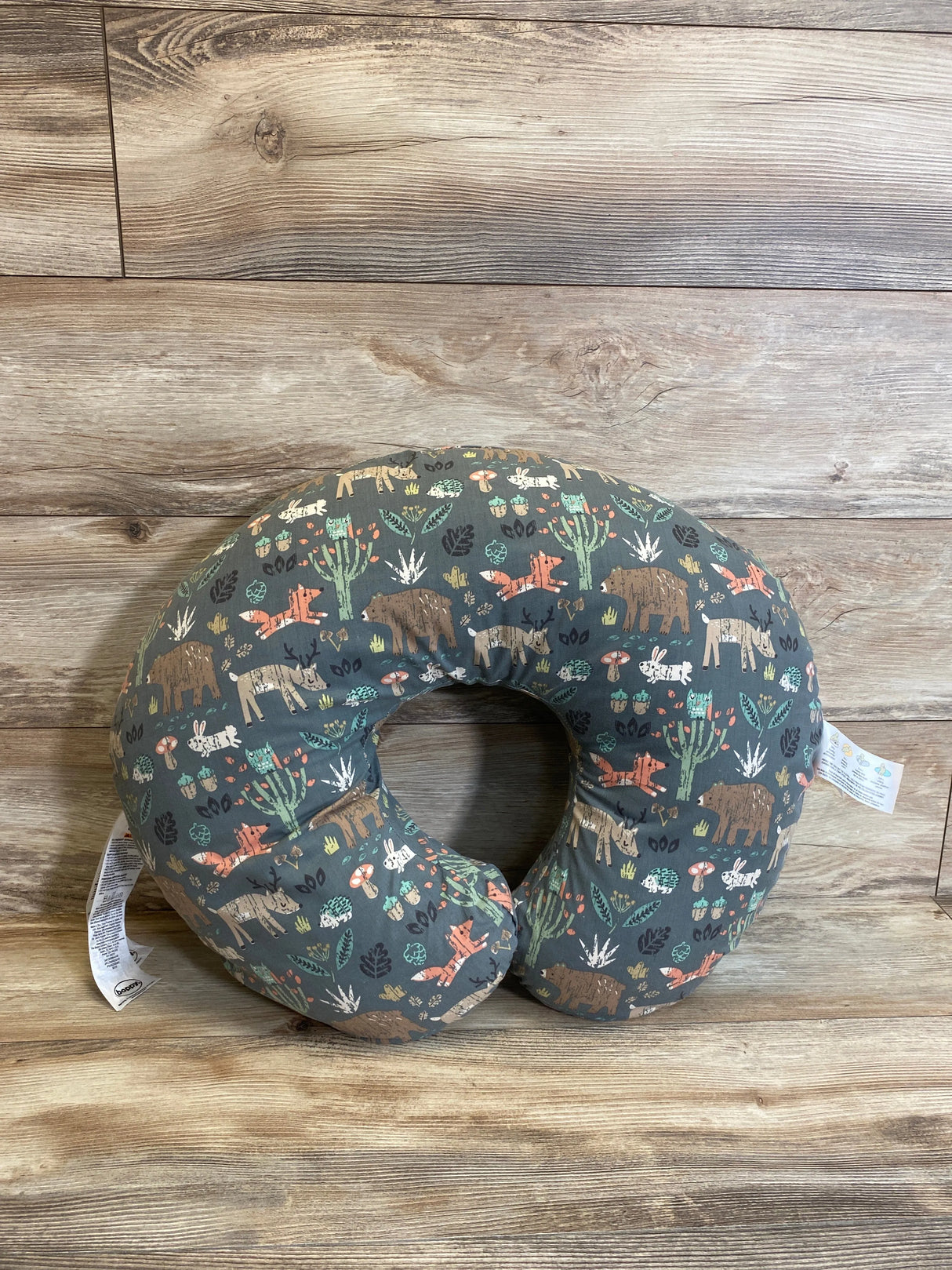 Boppy Nursing Pillow Original Support in Green Forest Animals