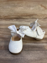 MG Baby Patent Leather Mary Jane Bow Flats White sz 6c
