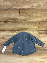 NEW OshKosh Button Up Shirt Blue sz 12m