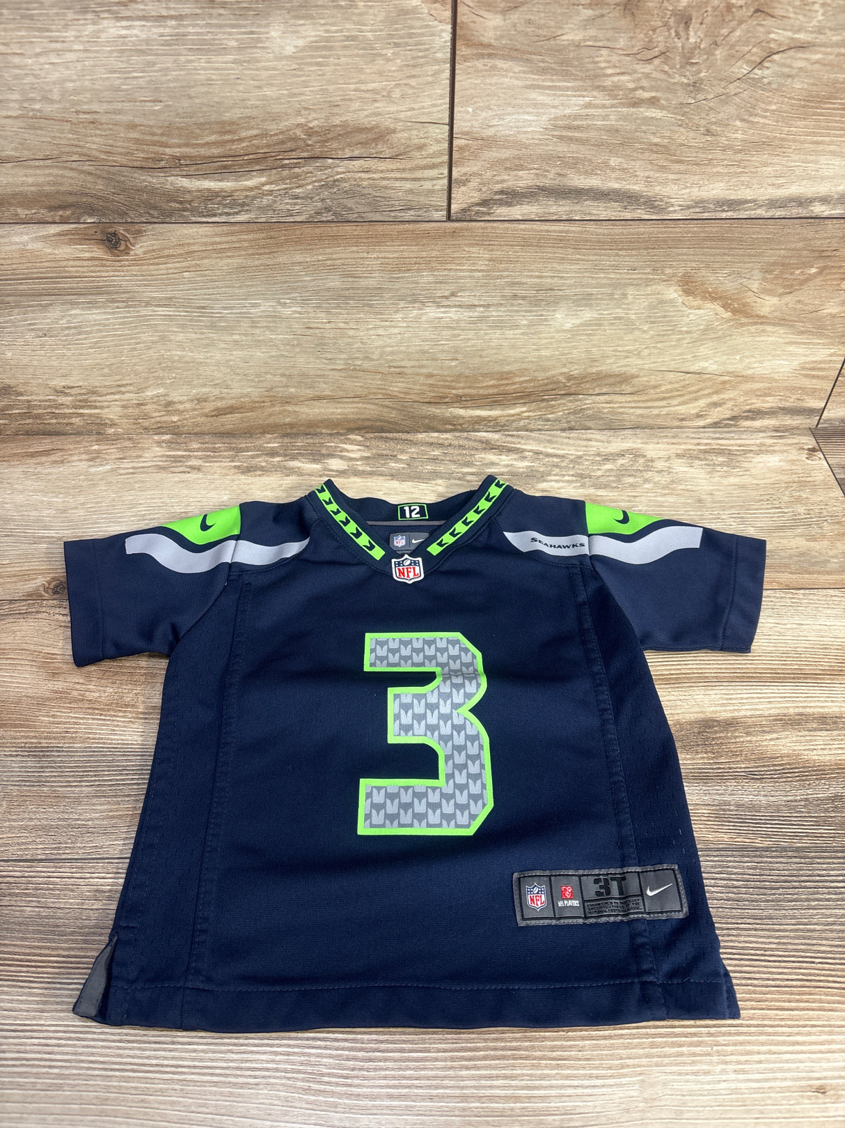 NFL Nike Seattle Seahawks Navy Game Jersey Retired #3 Wilson sz 3T