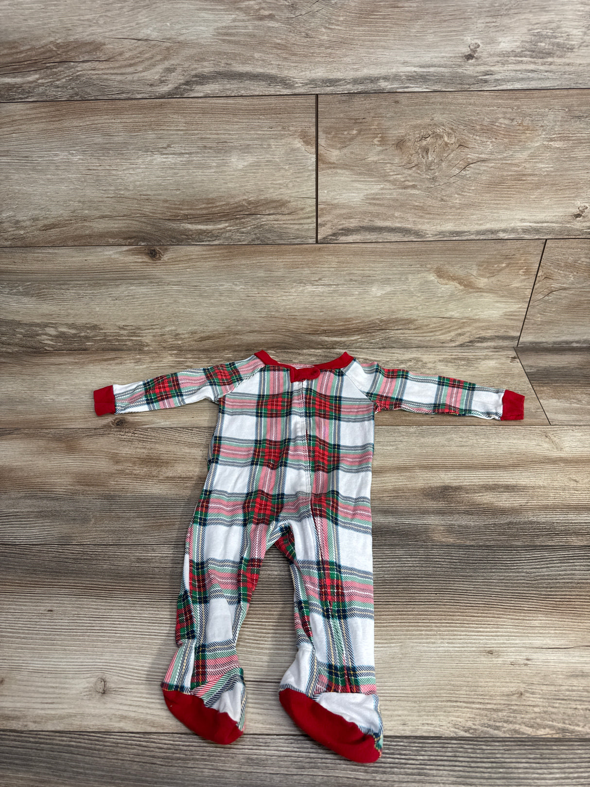 Wonderhop Plaid Sleeper White sz 3-6m