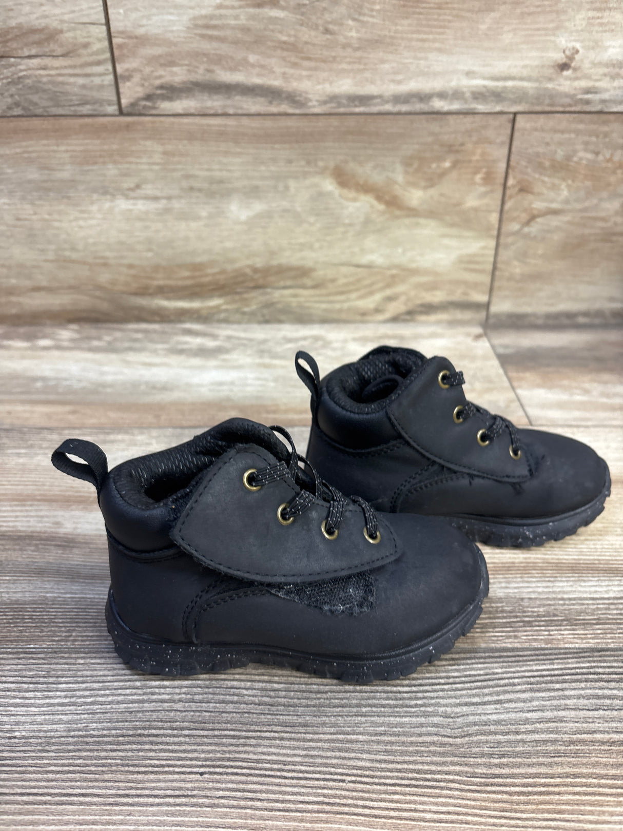 Wonder Nation Hook & Loop Boots Black sz 8c