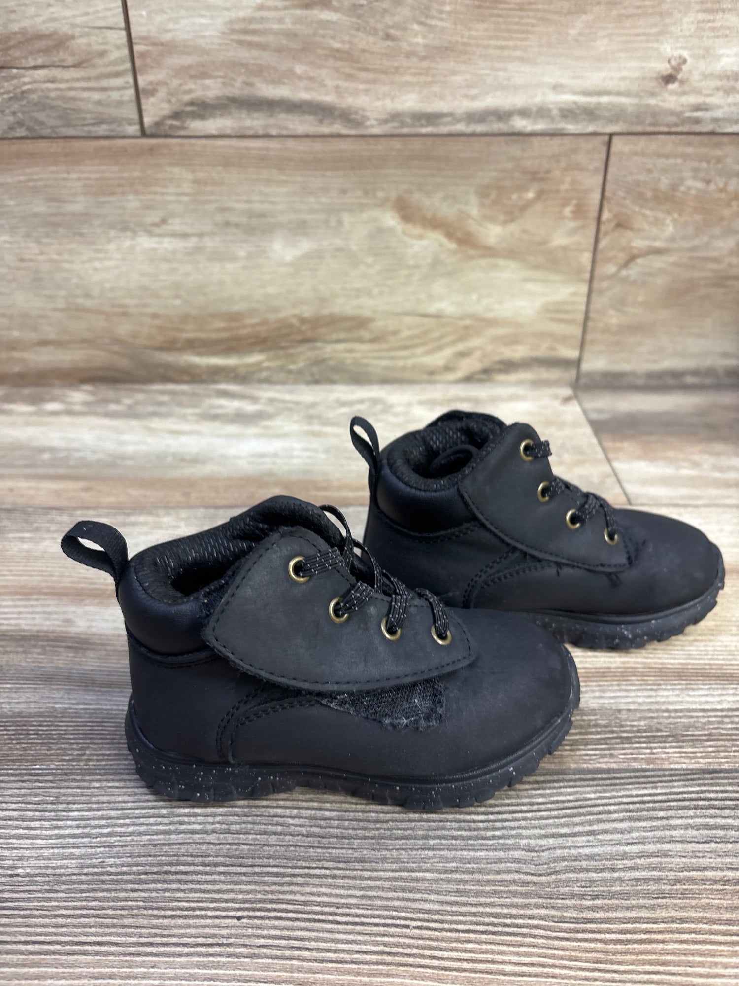 Wonder Nation Hook & Loop Boots Black sz 8c
