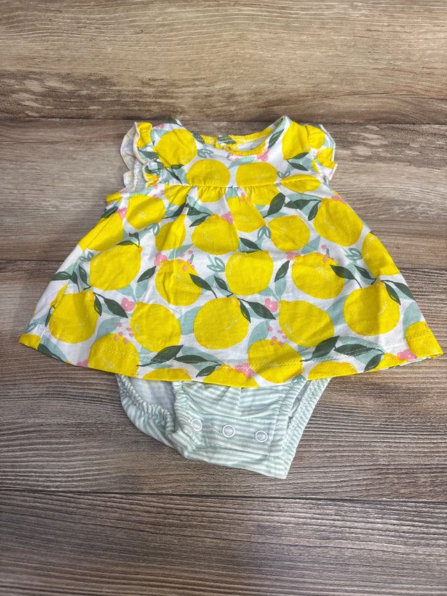NEW Just One You Lemon Print Bodysuit Dress White sz 3m - Me n Mommy To Be