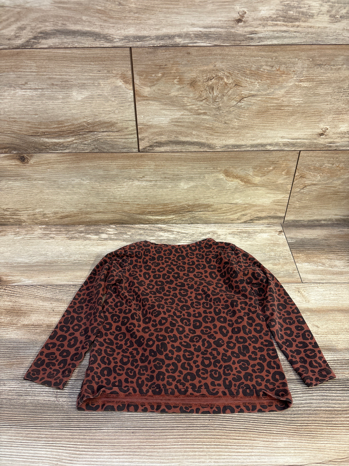 H&M Leopard Print Long Sleeve Shirt Brown sz 3/4T