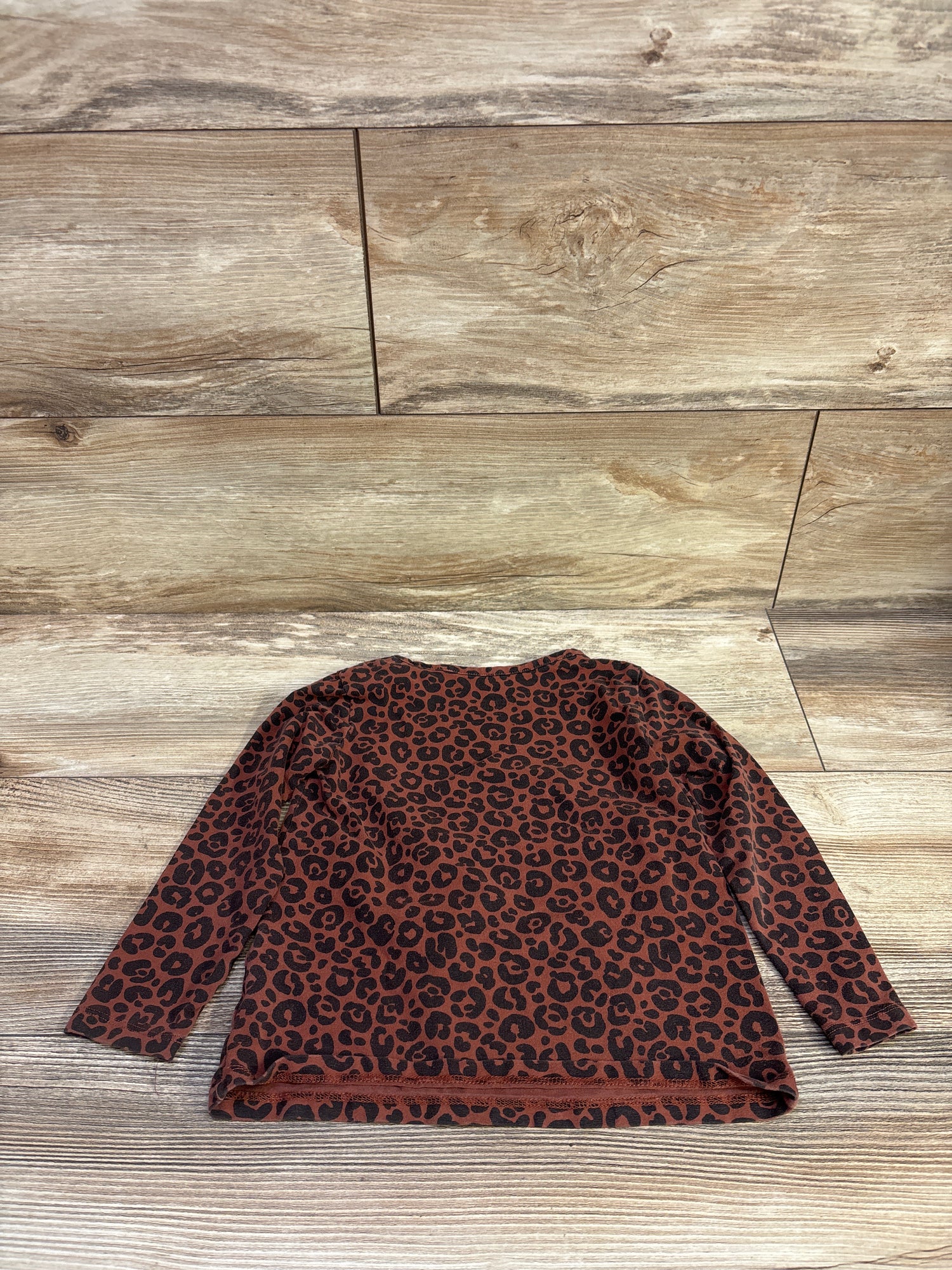 H&M Leopard Print Long Sleeve Shirt Brown sz 3/4T