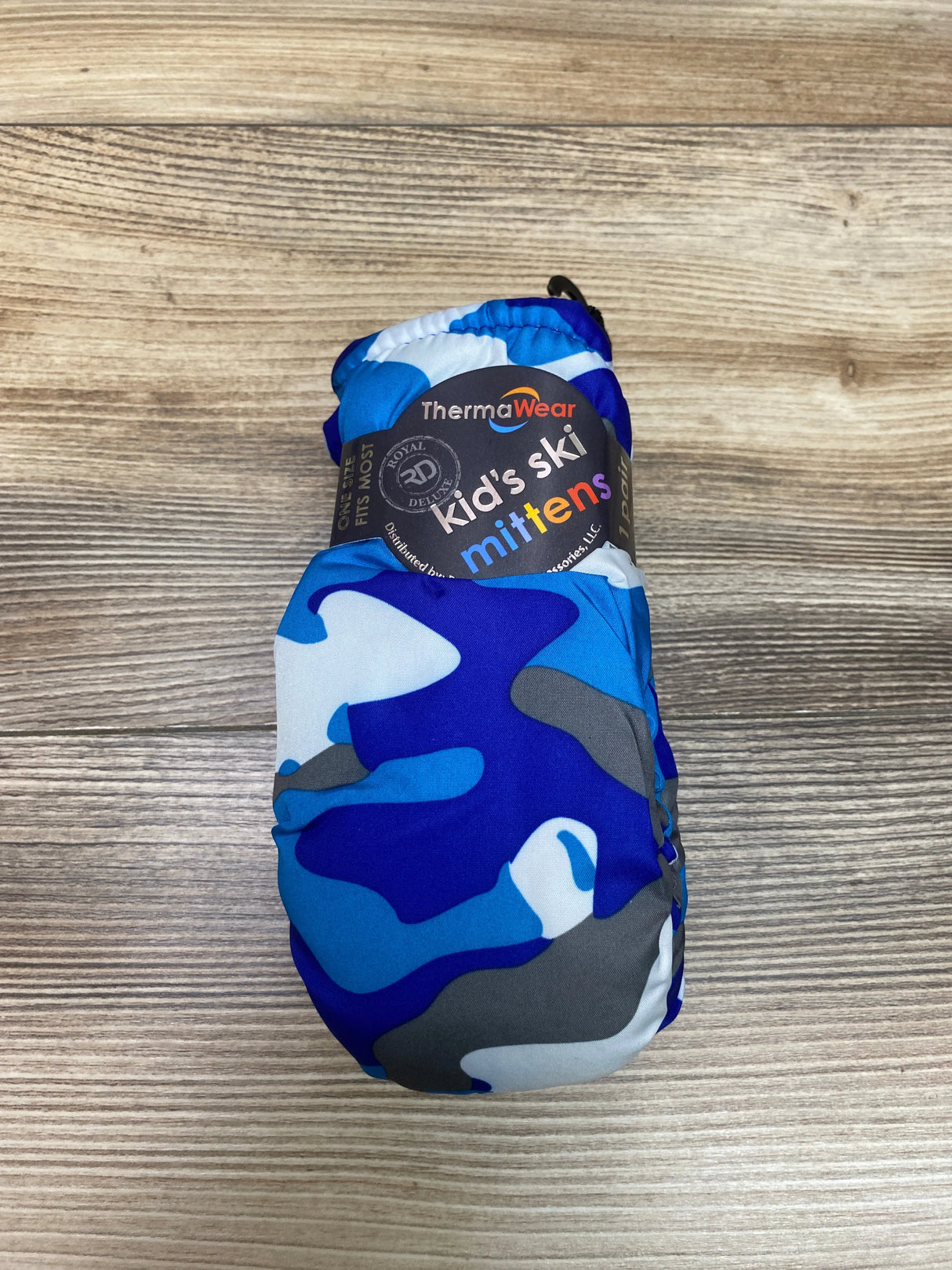 NEW ThermaWear Kid's Ski Blue Camo Mittens OSFM (1-3Y)