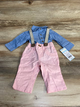 NEW Cat & Jack 3pc Chambray Suspender Set Blue sz Newborn