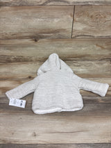 NEW Carter's Sherpa Lined Knit Hooded Button-Up Cardigan Beige sz 6m