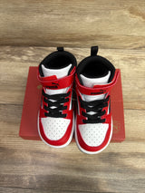 NEW Puma Rebound V6 Easy On Mid Top 'Black-Red' Sneakers sz 8c