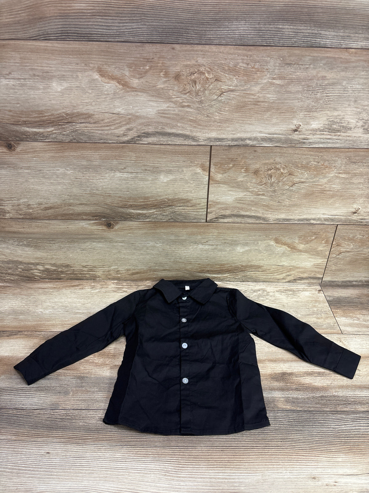 Long Sleeve Button-Up Shirt Black sz 3/4T