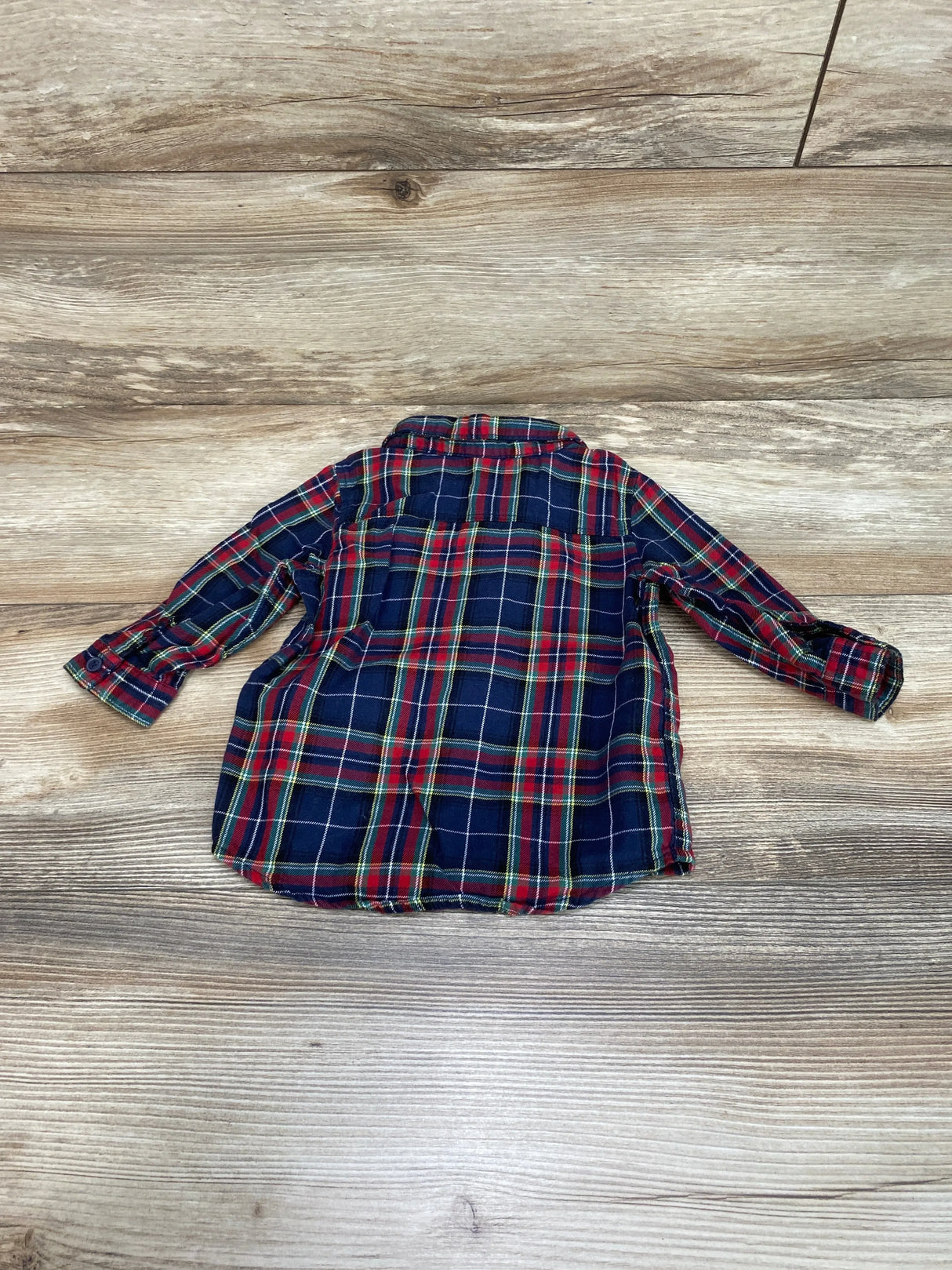 H&M Plaid Button-Up Shirt Navy sz 4-6m - Me n Mommy To Be
