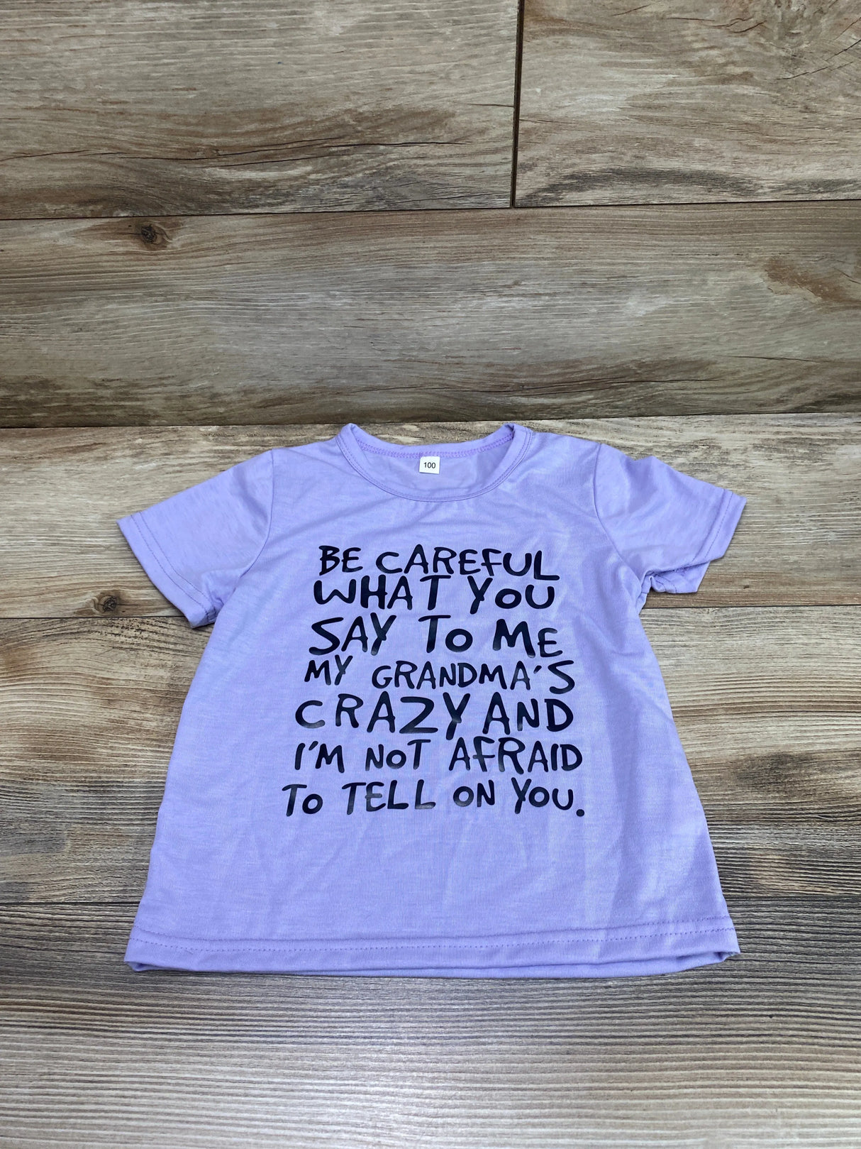 Be Careful What You Say To Me Shirt Purple sz 2T