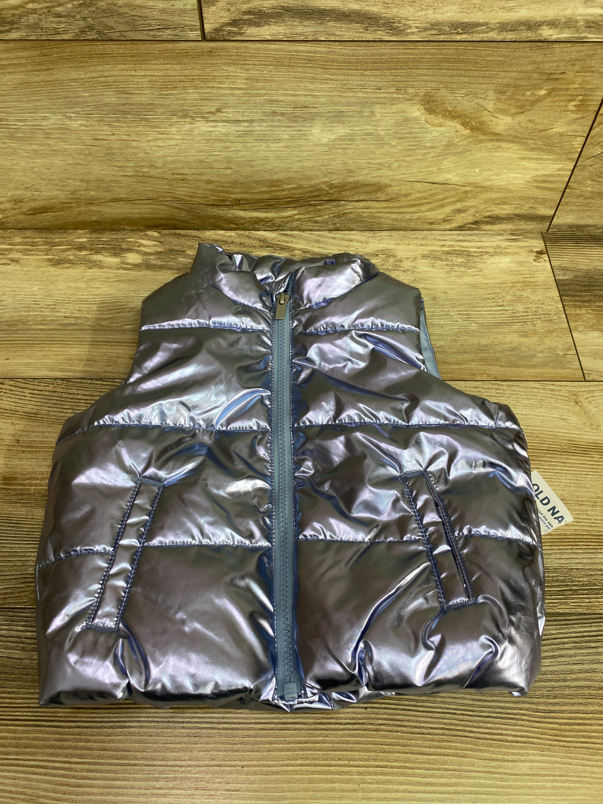 NEW Old Navy Metallic Puffer Vest Blue sz 2T