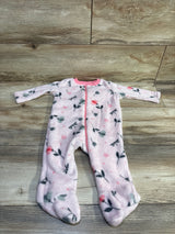 Zak & Zoey pink fleece baby blanket sleeper with floral print, size 6-9 months