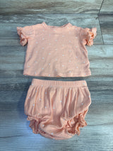 Cat & Jack 2pc Ribbed Shirt & Bloomers Peach sz 3-6m