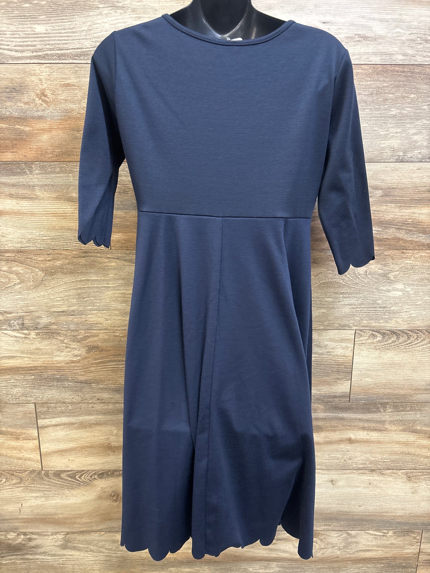Pinkblush Maternity Scalloped Hem Dress Navy sz Large