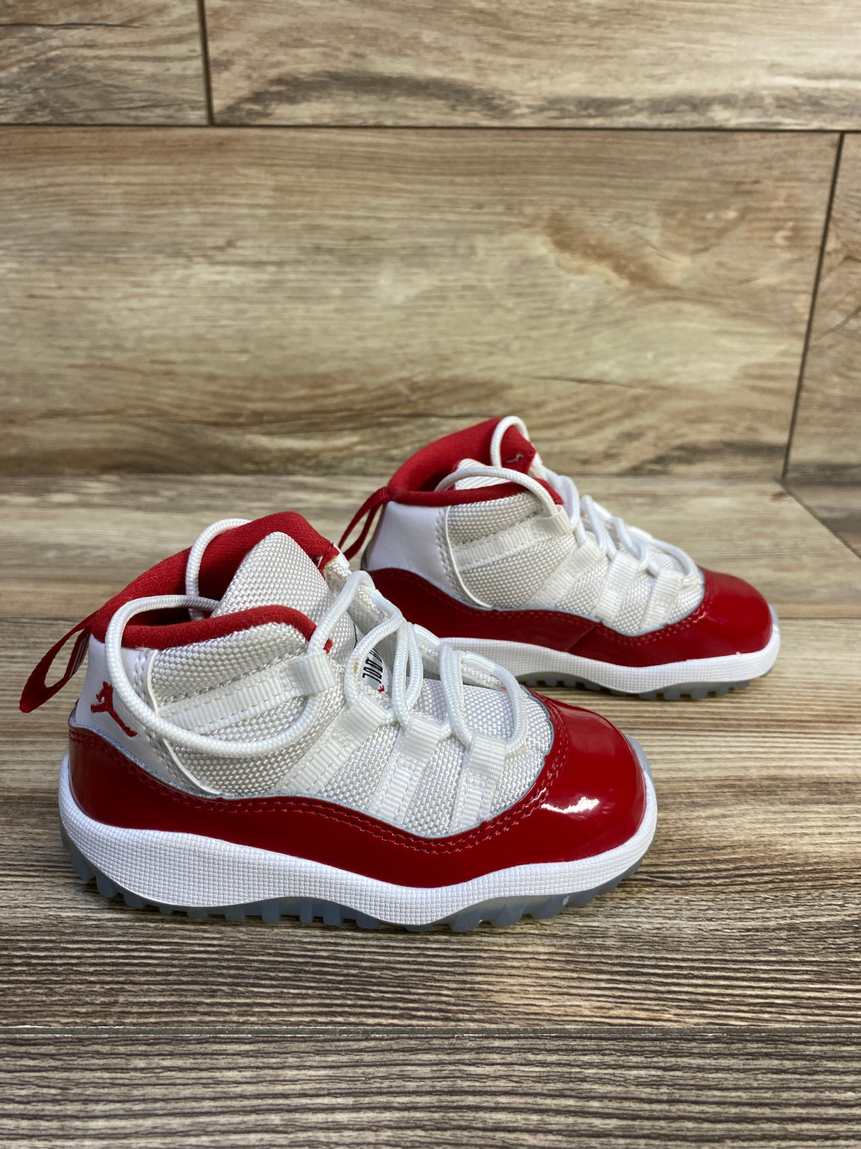 Air Jordan 11 Retro TD 'Cherry' Sneakers, White/Red sz 6c