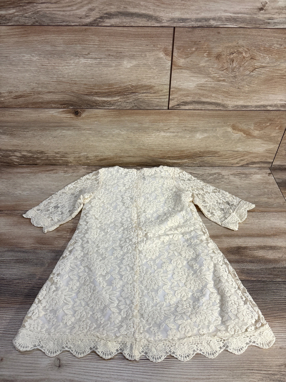 Cutiego Vintage Rustic Lace Floral Dress Ivory sz 4T