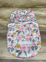 Cribmates Floral Plush Swaddle Wrap Grey sz Newborn