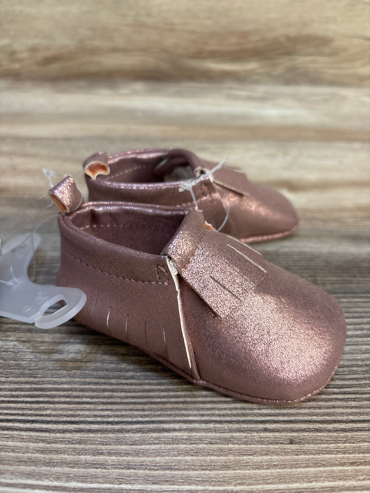 NEW Cat & Jack Metallic Crib Shoes Pink sz 2/3c