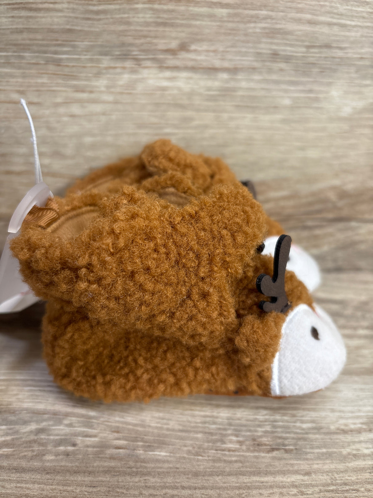 NEW Cat & Jack Sherpa Reindeer Booties Brown sz 1/2c