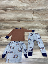 Carter's 3pc Touchdown Pajama Set Brown sz 12m