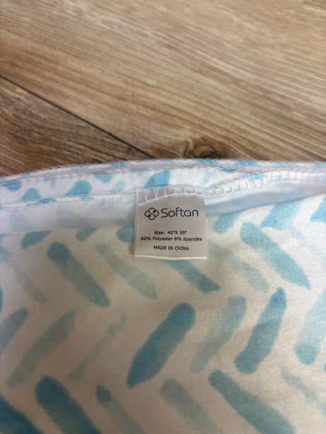 Softan Swaddle Blanket White/Blue 30"x40" - Me n Mommy To Be