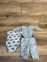 The Peanutshell 3pc Bodysuit & Pants Set Blue sz 0-3m