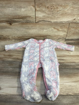 Little & Loved Bunny Print Sleeper Gray sz 6-9m