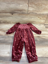Old Navy Velvet Smocked Coverall Red sz 12-18m