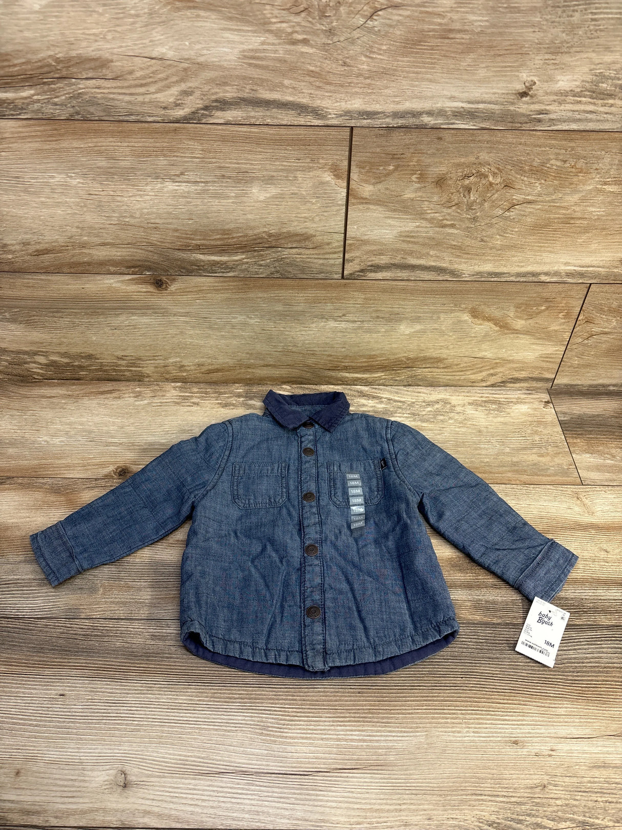 NEW OshKosh Denim Button Up Jacket Blue sz 18m