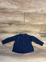 NEW Cat & Jack Polka Dot Button-Up Shirt Navy sz 12m